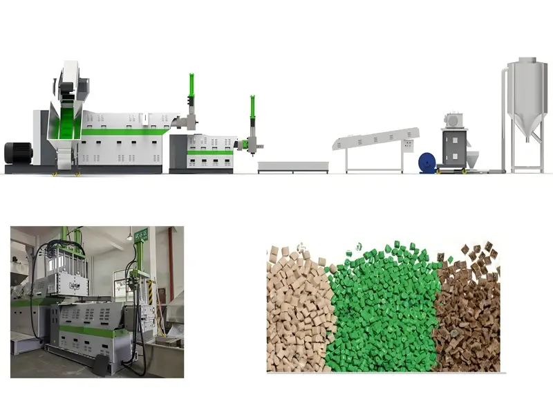 Plastpelleteringsmaskin for filmresirkulering